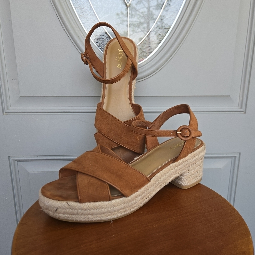 J Crew Platform Espadrille Heeled Sandals